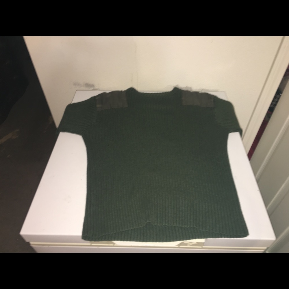 green thick sweater